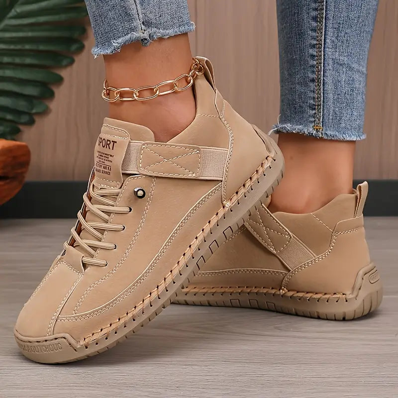 Women's Comfort Sneakers with Elastic Panels – Roomy Toe Box Walking Shoes