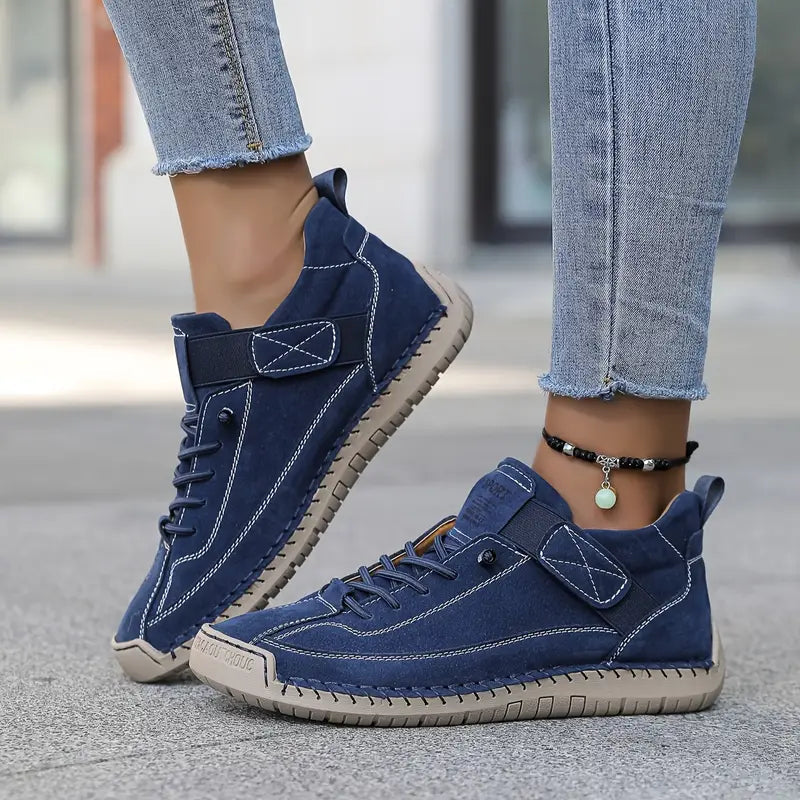 Women's Comfort Sneakers with Elastic Panels – Roomy Toe Box Walking Shoes