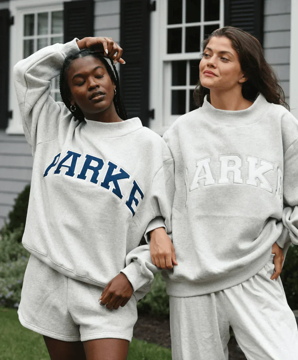 Women's Chenille Letter Crewneck Sweatshirt – Oversized Varsity Pullover