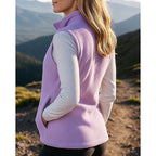 Women's High Collar Zip-Up Vest – Cozy Sleeveless Layering Jacket