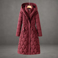 Women's Longline Hooded Puffer Coat – Warm Winter Coat for Cold Days