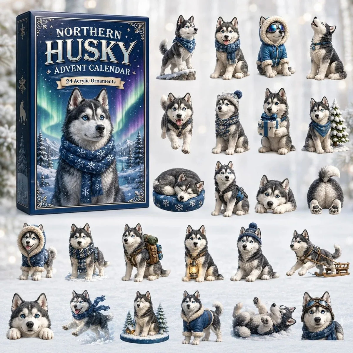 Juniper | 24 Day Husky Ornament Advent Calendar