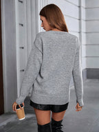 Coralie | Women Shiny Sequin Crew Neck Knit Sweater