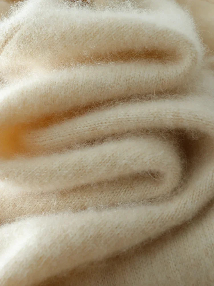 Women's Wrap Collar Knit Sweater – Soft Relaxed Long Sleeve Pullover