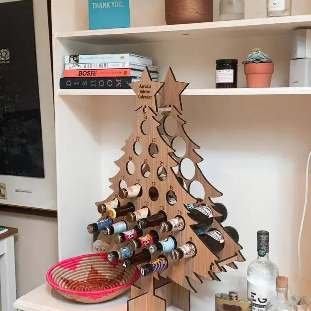 Sloane | Christmas Tree Wine Bottle Stand Advent Calendar