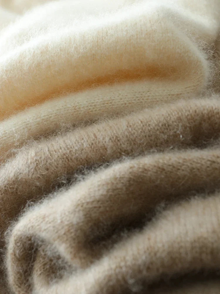 Women's Wrap Collar Knit Sweater – Soft Relaxed Long Sleeve Pullover