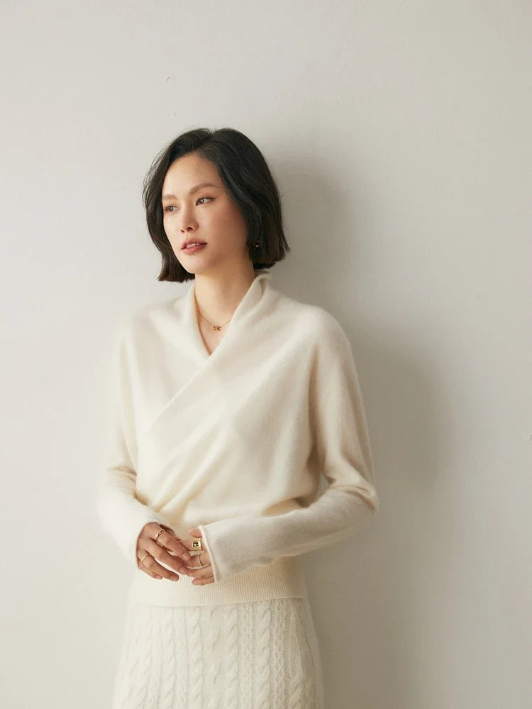 Beatrix | Women Crossover Collar Knit Sweater