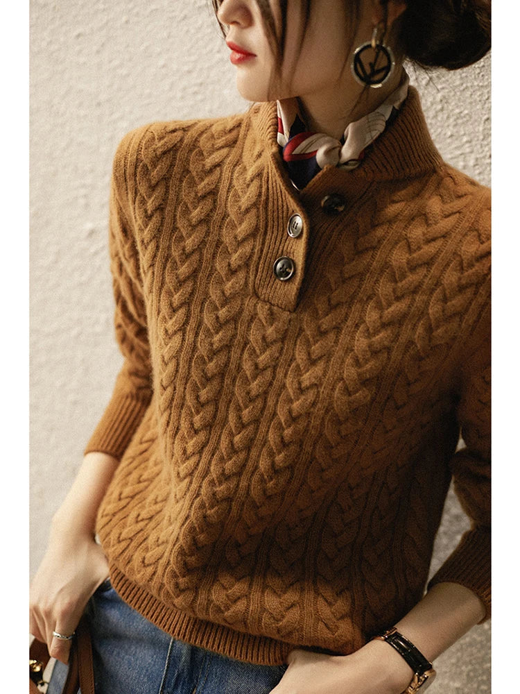 Women's Button-Up Cashmere Sweater