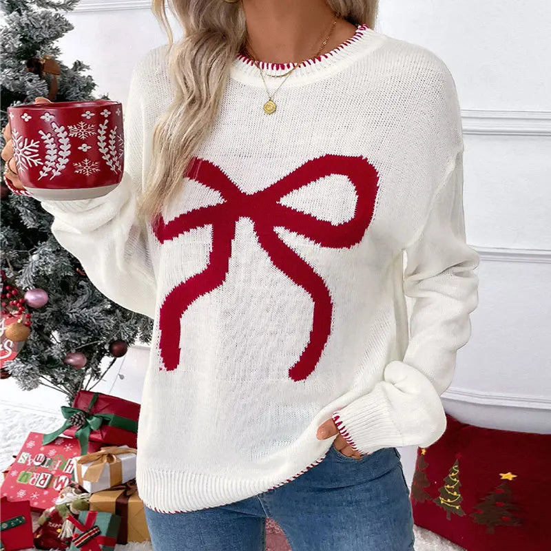 Liesel | Women Loose Round Neck Christmas Knit Pullover Sweater