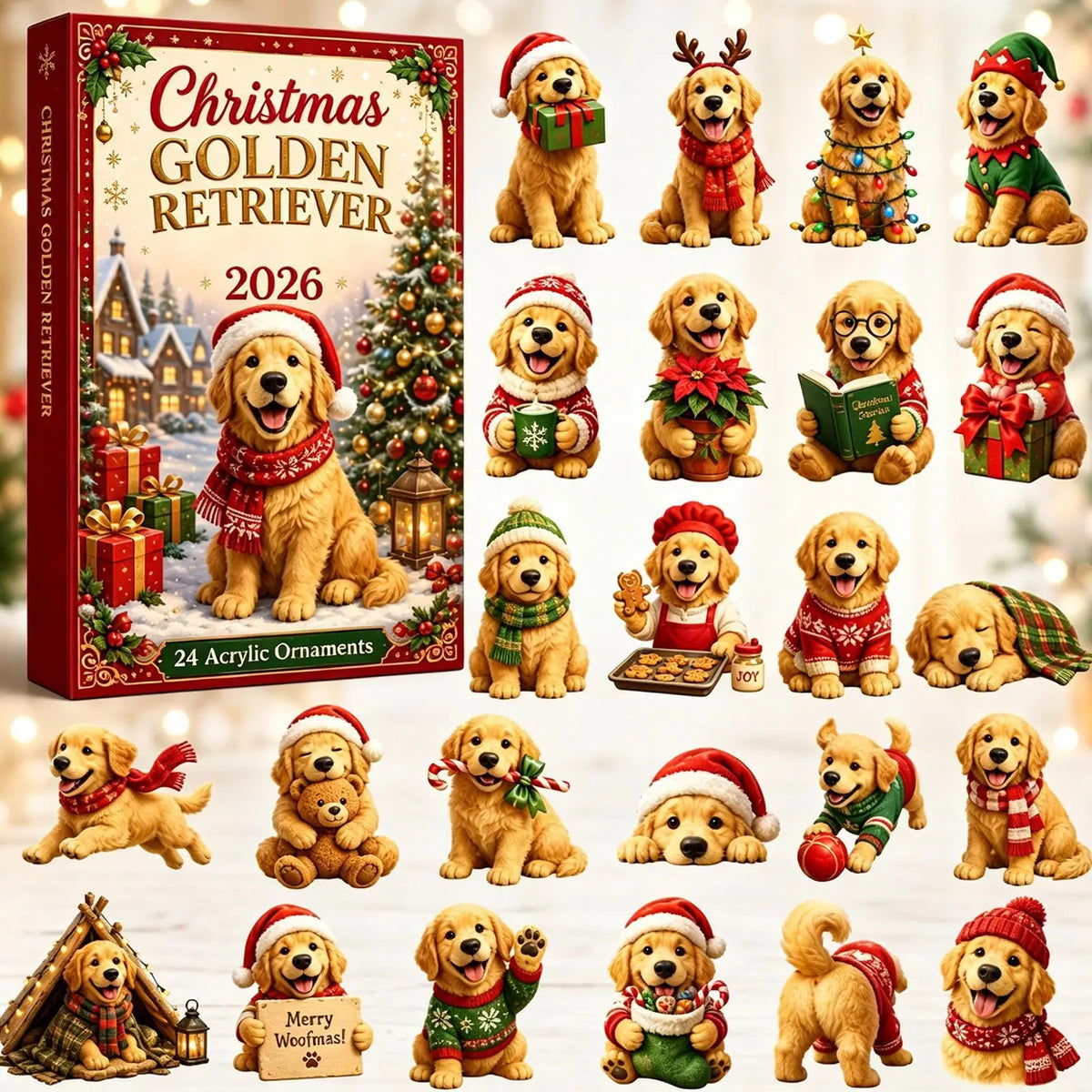 Sadie | 24 Day Golden Retriever Ornament Advent Calendar