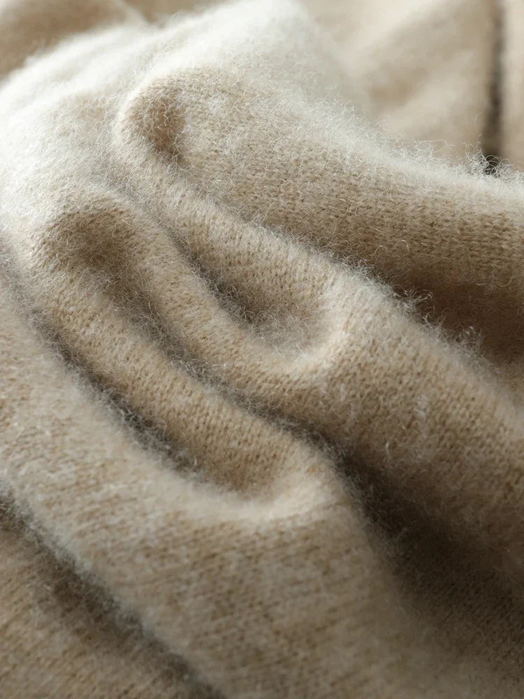 Women's Wrap Collar Knit Sweater – Soft Relaxed Long Sleeve Pullover