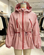 Bryony | Women Plaid Hooded Drawstring Jacket