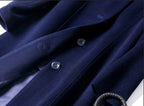 Women's Classic Solid Button Wool Jacket - Chic Long-Sleeve Pocket Outwear