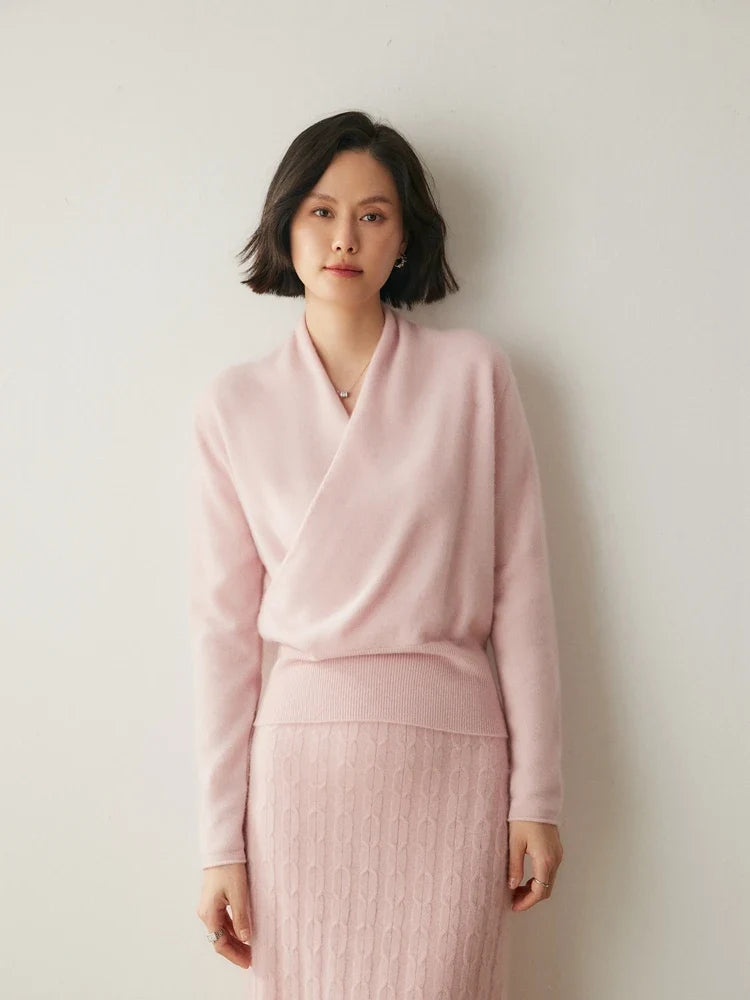 Beatrix | Women Crossover Collar Knit Sweater