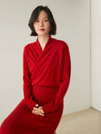 Beatrix | Women Crossover Collar Knit Sweater