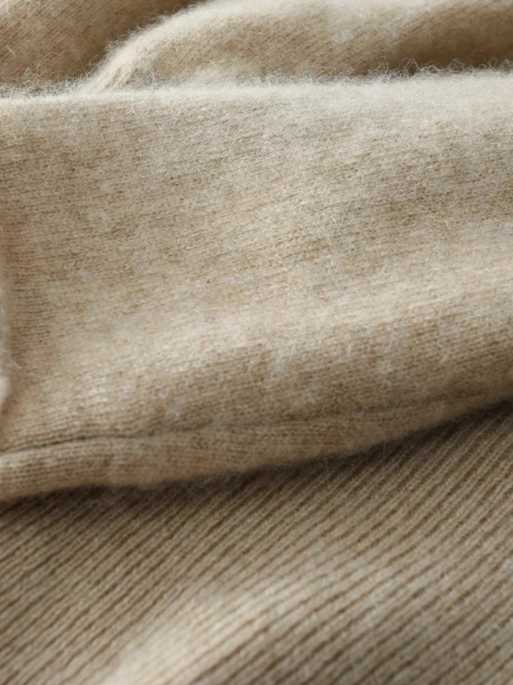 Women's Wrap Collar Knit Sweater – Soft Relaxed Long Sleeve Pullover