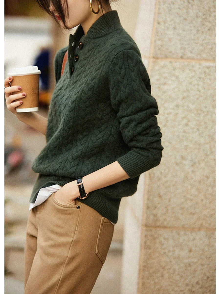 Women's Button-Up Cashmere Sweater
