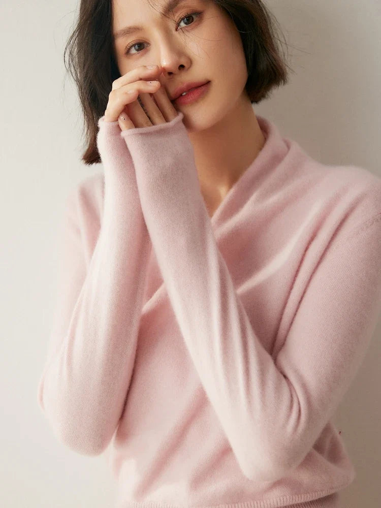 Beatrix | Women Crossover Collar Knit Sweater