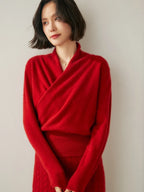Beatrix | Women Crossover Collar Knit Sweater