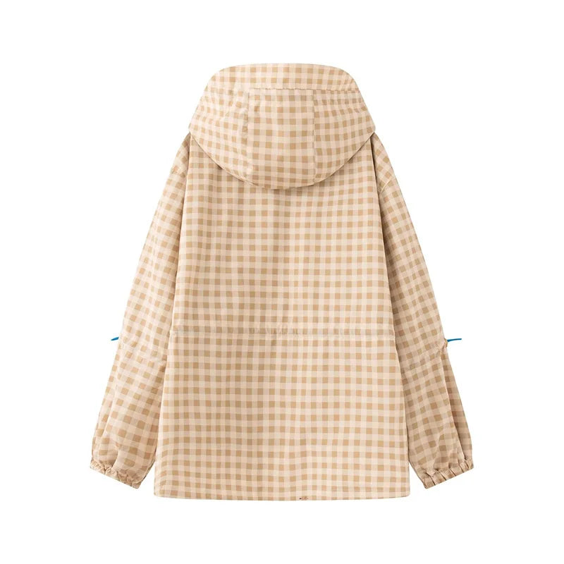 Bryony | Women Plaid Hooded Drawstring Jacket