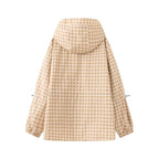 Bryony | Women Plaid Hooded Drawstring Jacket