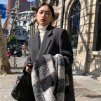 Women's British Style Thick Woolen Coat - Retro Loose Blazer Outcoat