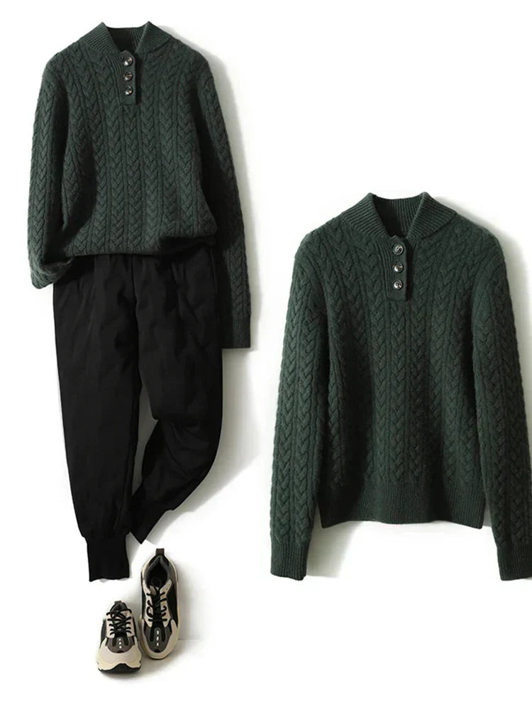Women's Button-Up Cashmere Sweater