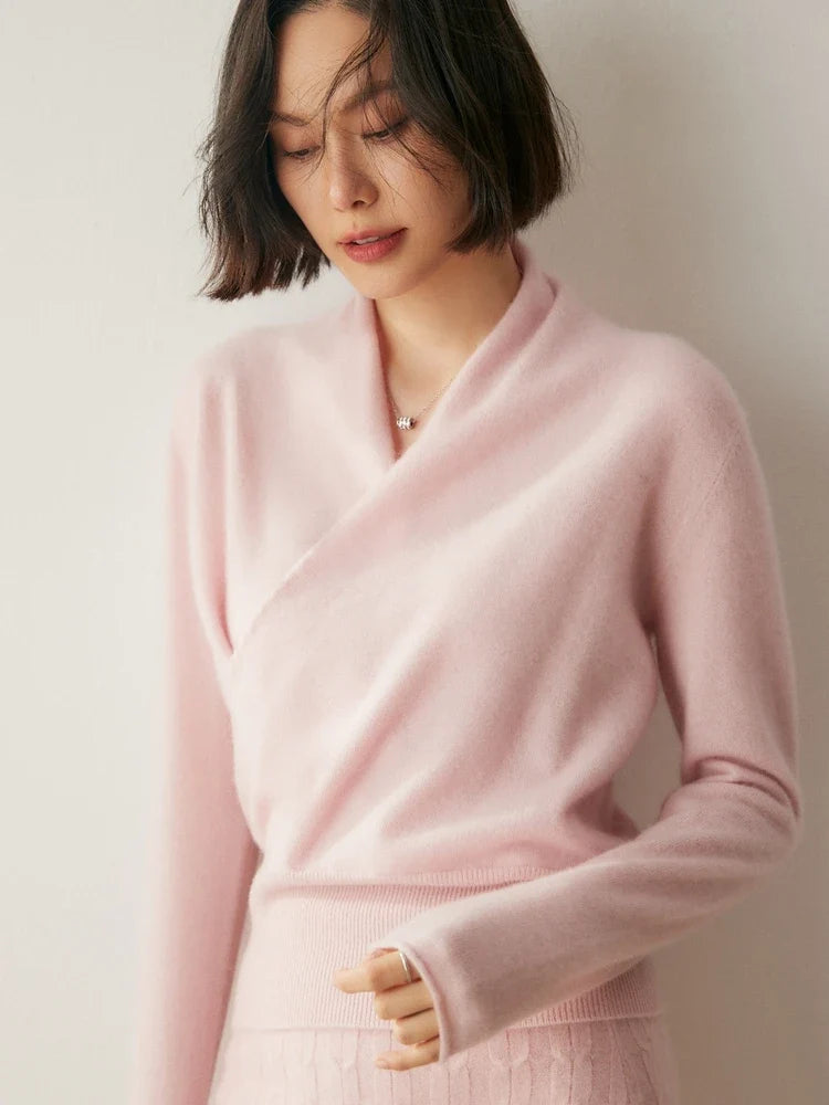 Beatrix | Women Crossover Collar Knit Sweater