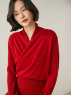 Beatrix | Women Crossover Collar Knit Sweater