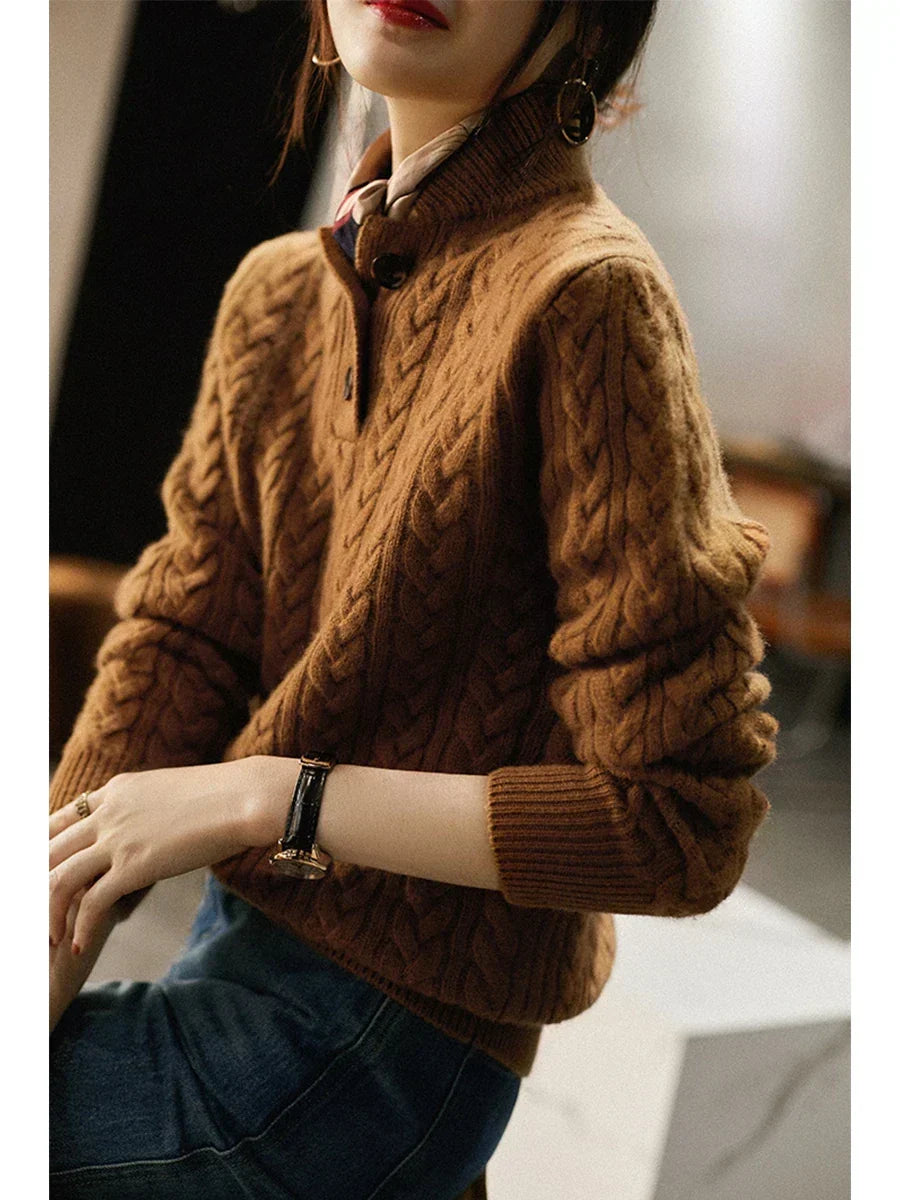 Women's Button-Up Cashmere Sweater
