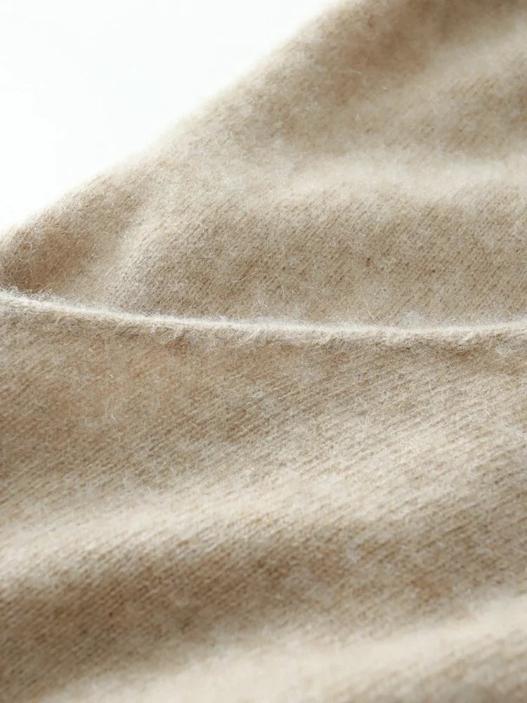 Women's Wrap Collar Knit Sweater – Soft Relaxed Long Sleeve Pullover