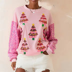 Phoebe | Women Glitter Patchwork Christmas Hoodie