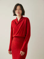 Beatrix | Women Crossover Collar Knit Sweater