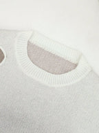 Saskia | Women Heart Detail Fitted Crew Neck Knit Sweater