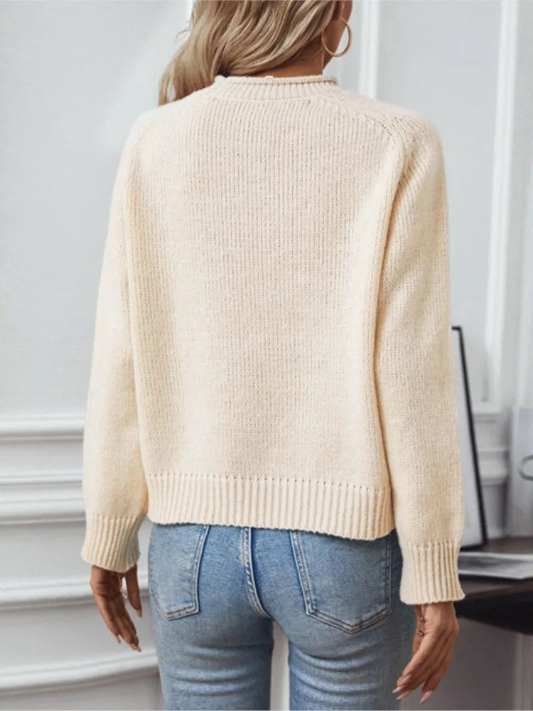 Signe | Women Christmas Tree Loose Crew Neck Knit Sweater