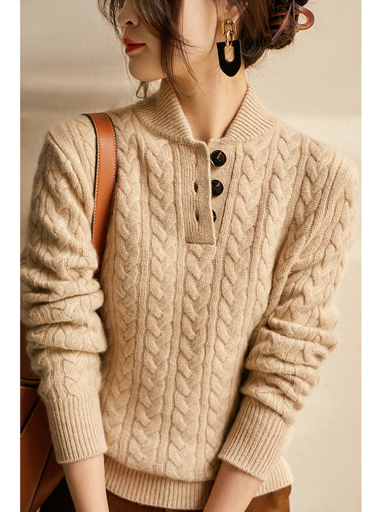 Women's Button-Up Cashmere Sweater