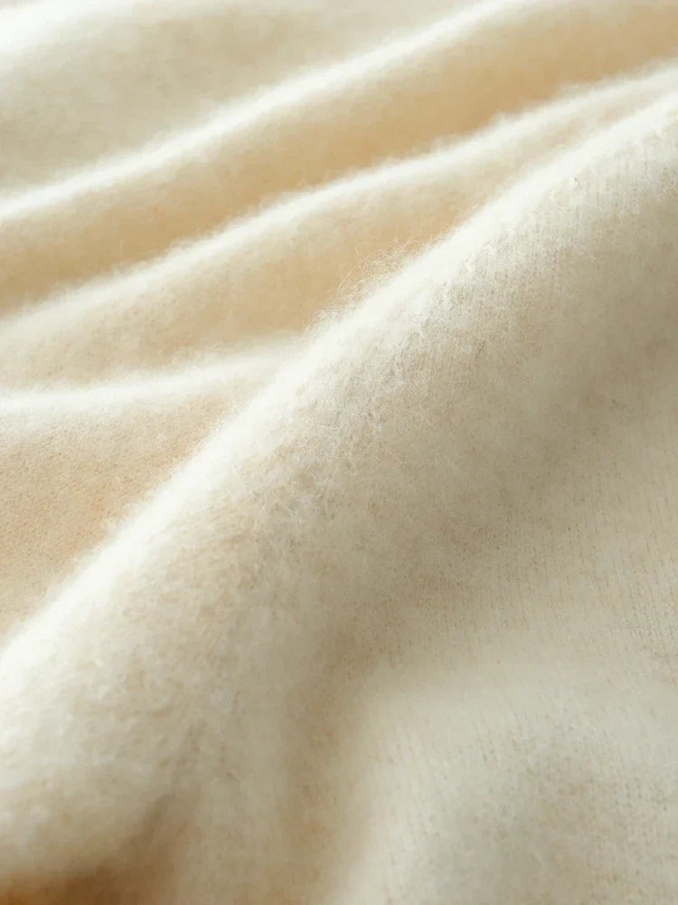 Women's Wrap Collar Knit Sweater – Soft Relaxed Long Sleeve Pullover
