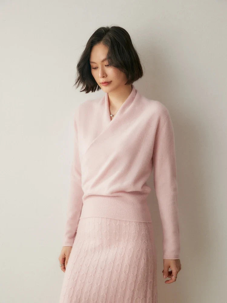 Beatrix | Women Crossover Collar Knit Sweater