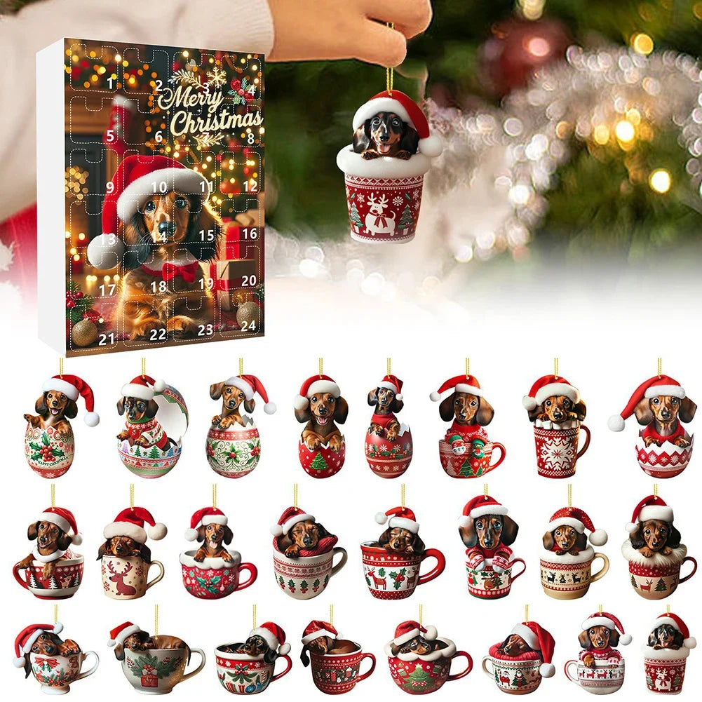 Hazel | 24 Day Dachshund Ornament Advent Calendar