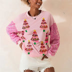 Phoebe | Women Glitter Patchwork Christmas Hoodie