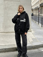 Women's Oversized Full-Zip Hoodie – Relaxed Hooded Sweatshirt Jacket