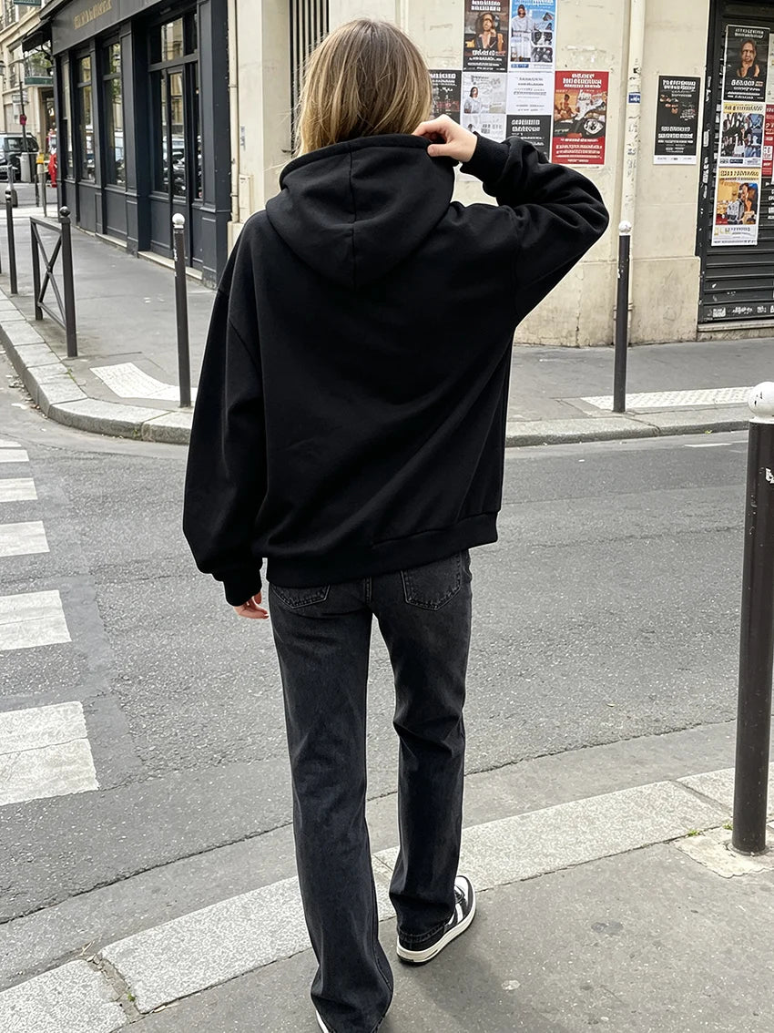 Women's Oversized Full-Zip Hoodie – Relaxed Hooded Sweatshirt Jacket