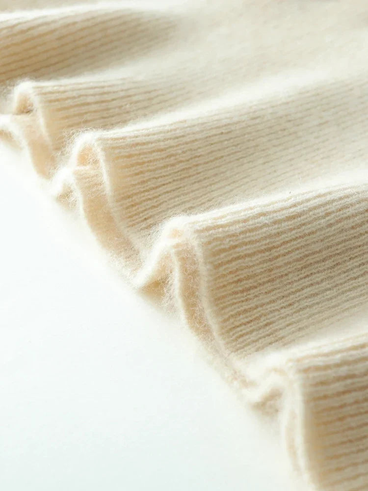 Women's Wrap Collar Knit Sweater – Soft Relaxed Long Sleeve Pullover