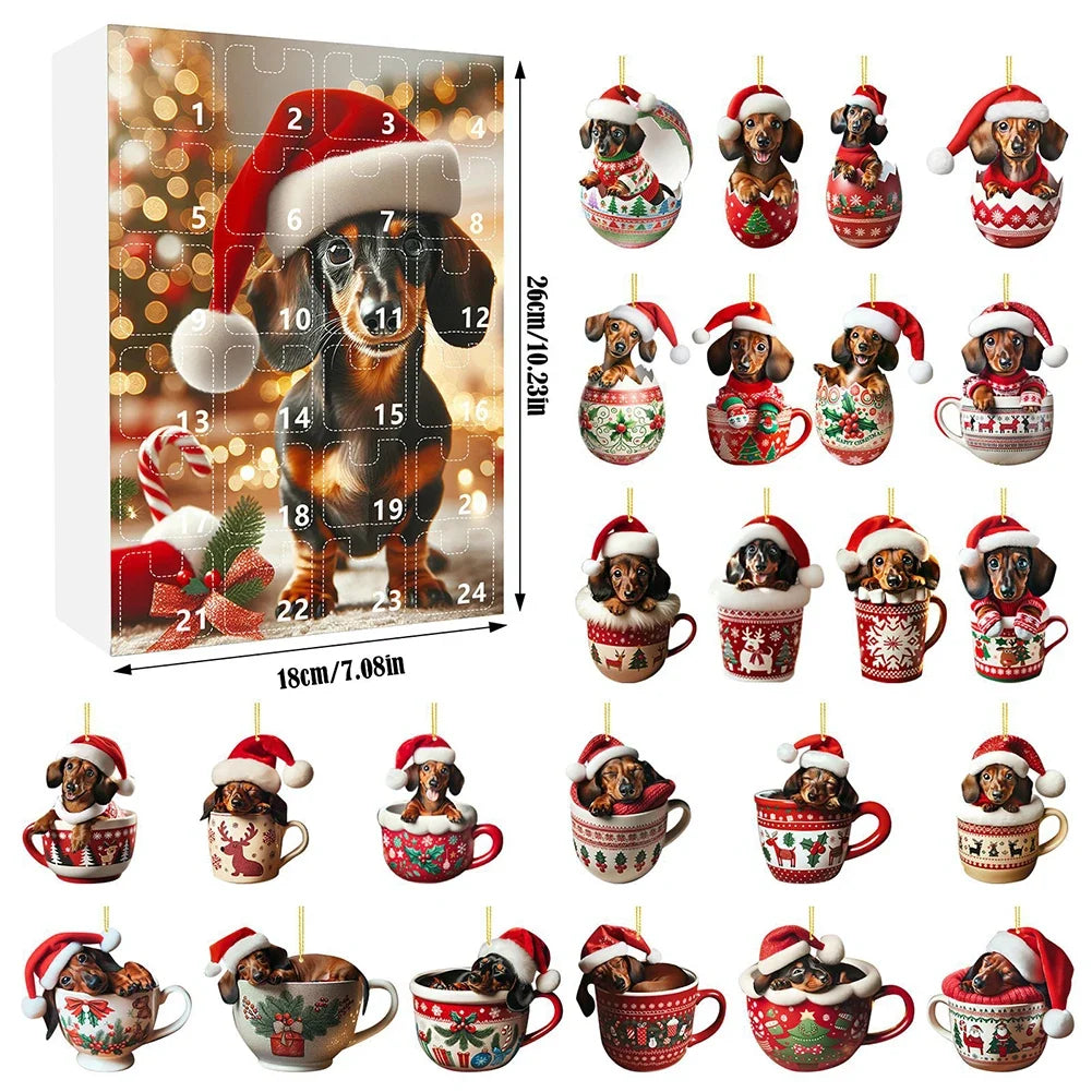 Hazel | 24 Day Dachshund Ornament Advent Calendar