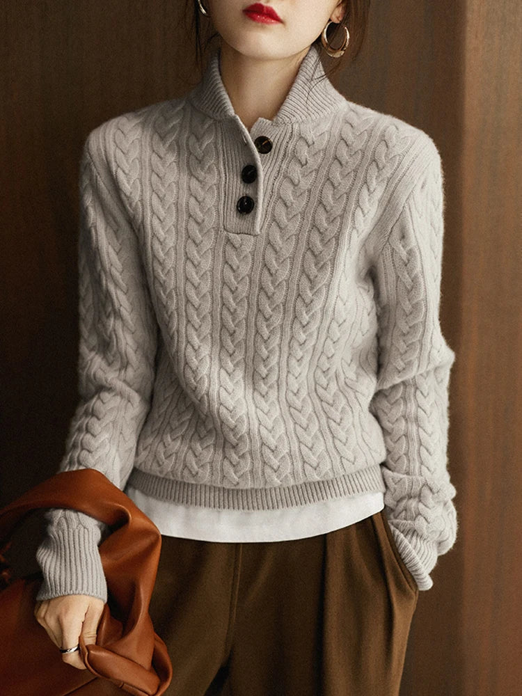Women's Button-Up Cashmere Sweater