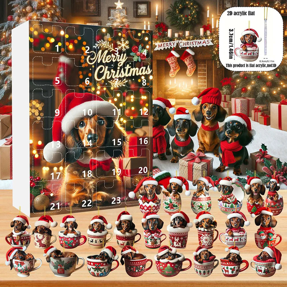 Hazel | 24 Day Dachshund Ornament Advent Calendar