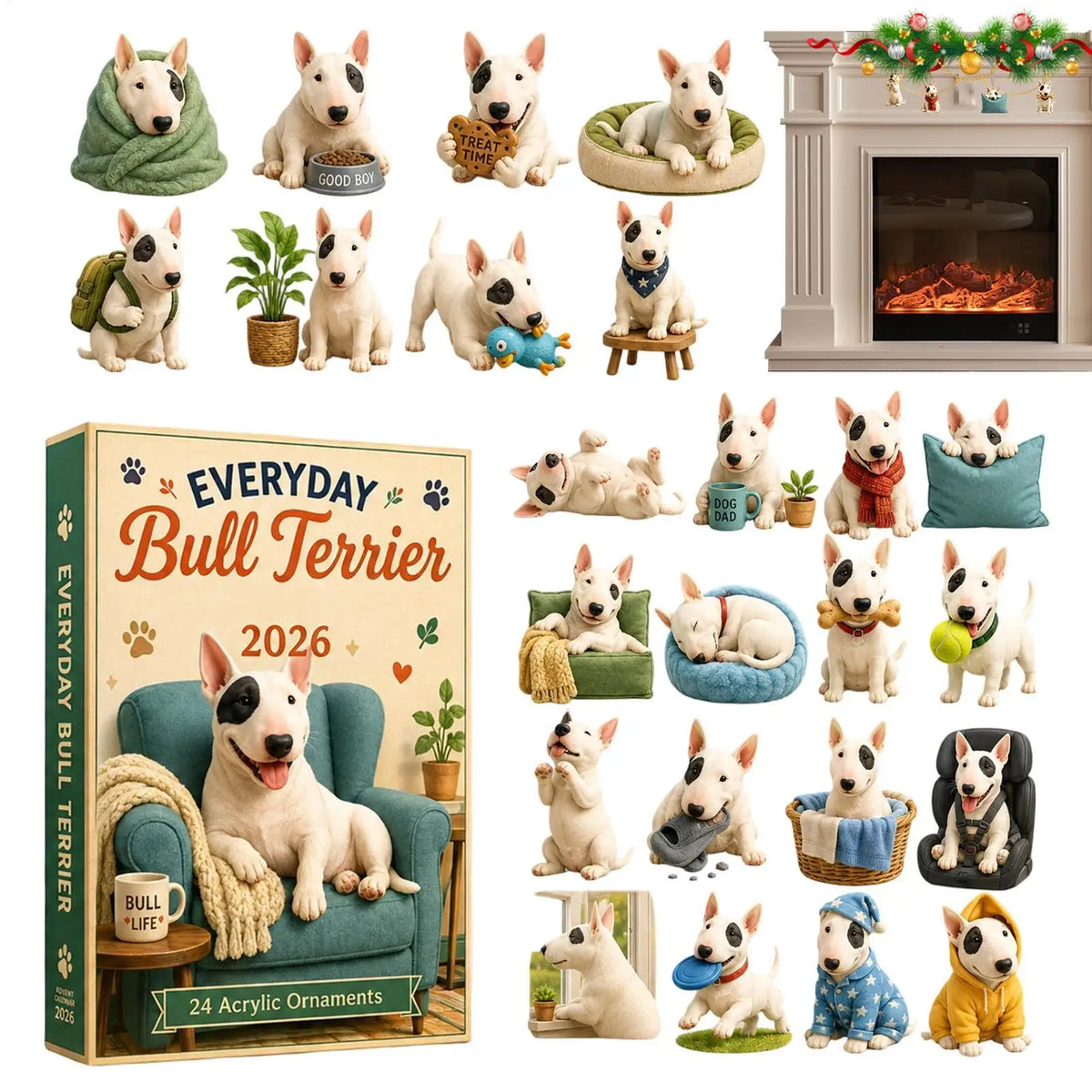 Winston | 24 Day Bull Terrier Ornament Advent Calendar