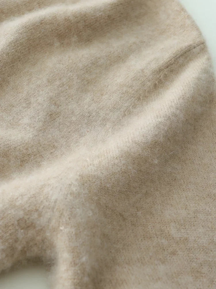 Women's Wrap Collar Knit Sweater – Soft Relaxed Long Sleeve Pullover