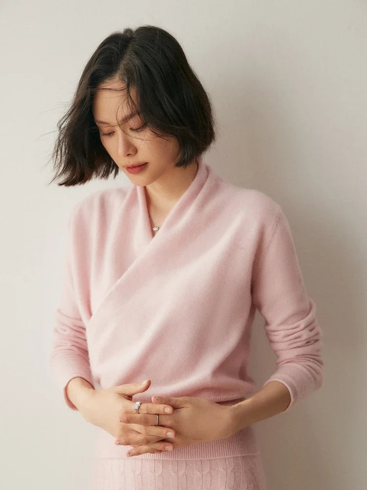 Beatrix | Women Crossover Collar Knit Sweater
