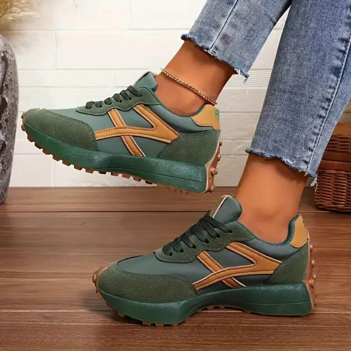 Women's Knit Walking Sneakers – Cushioned Sole with Slip-Resistant Outsole